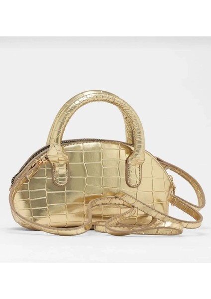 Kadın Parlak Mini Kroko Desen Fermuaralı Kısa ve Uzun Askılı El, Omuz Çantası indirimleri