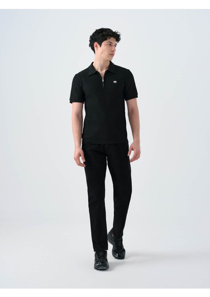 Regular Fit Siyah Erkek T-Shirt LF2039305 modelleri