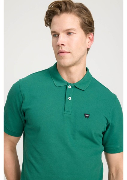 Regular Fit Polo Yaka Yeşil Erkek T-Shirt W7D5K4XX2T300
