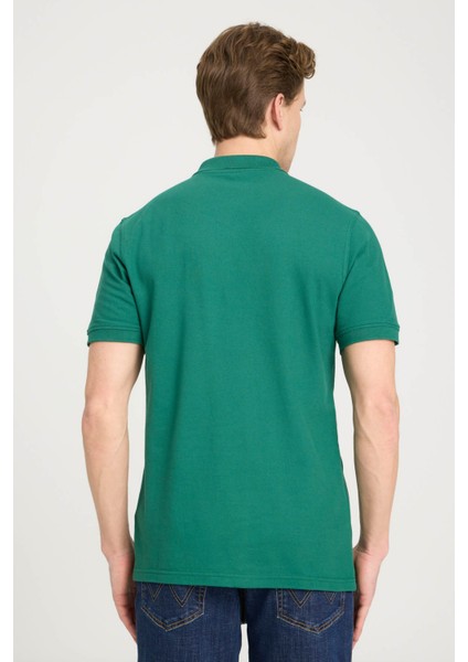 Regular Fit Polo Yaka Yeşil Erkek T-Shirt W7D5K4XX2T300
