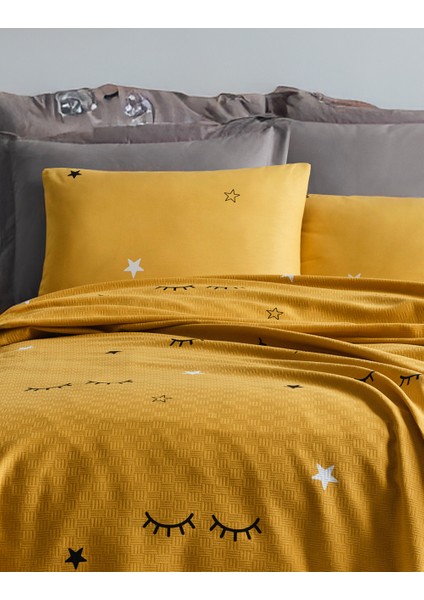 Doğal Pike Baskılı King 240X230CM Dide Sarı fiyatları
