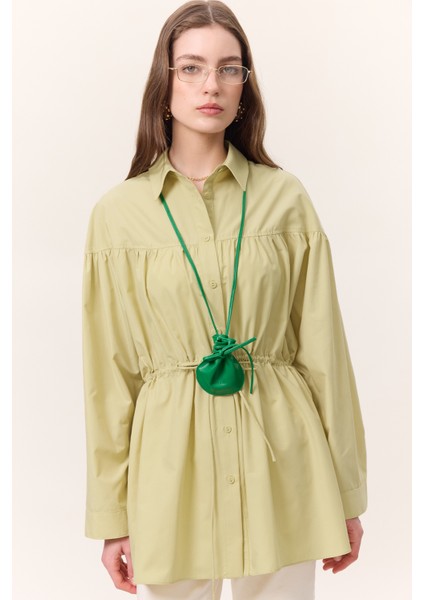 Büzgü Bağlama Detaylı Tunik Sarı fiyatları