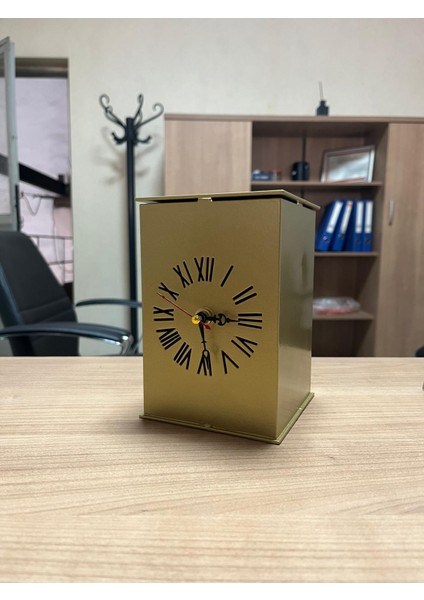 Dekoratif Masaüstü Saat 5.5X10.5X15 cm Ölçülerinde Gold - Bakır - Siyah Renk Modellerinde