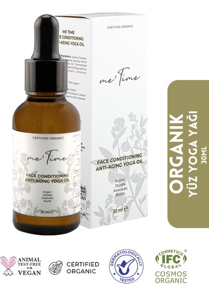 Organik Yaşlanma Karşıtı Yüz Yoga Masaj Yağı 30ml