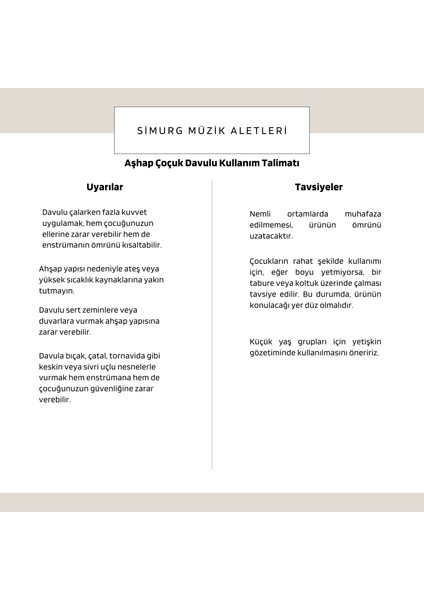 El Yapımı Ahşap ve Orjinal Deri Lacivert Davul