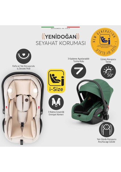 Hera Travel Sistem Bebek Arabası Silver Yeşil fırsatları