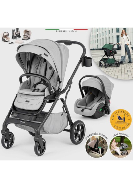 Hera Travel Sistem Bebek Arabası Silver Gri