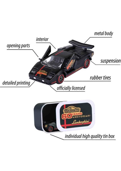 1:64 Majorette Anniversary Edition Deluxe Die Cast Model Araba - Lamborghini Countach LP400 fırsatları