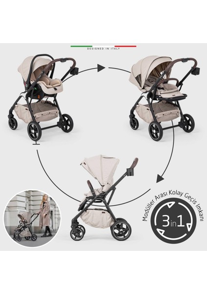 Hera Travel Sistem Bebek Arabası Silver Bej modelleri