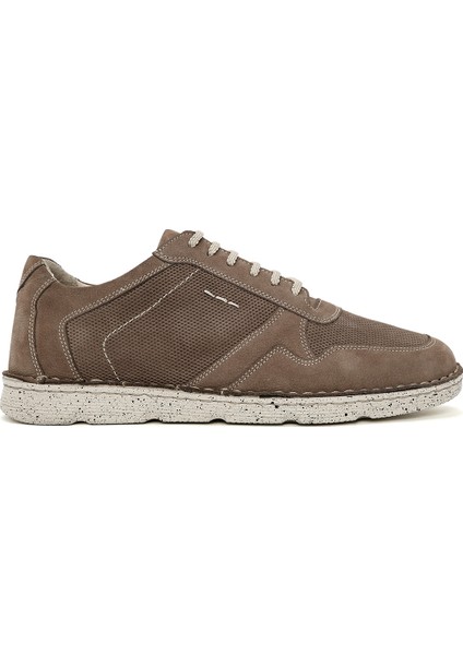 Erkek Bej Bağcıklı Nubuk Deri Comfort Casual Ayakkabı 25SFD7113V3