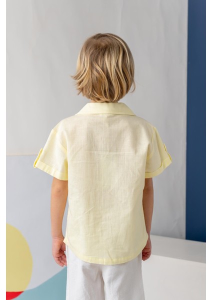 Erkek Çocuk Keten Gömlek - Sarı fırsatları