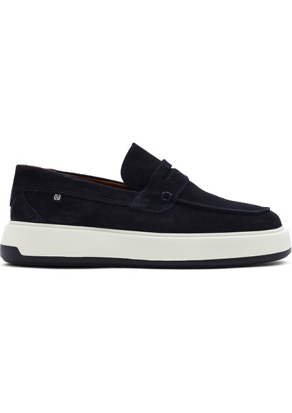 Erkek Lacivert Süet Deri Casual Loafer 25SFD707310