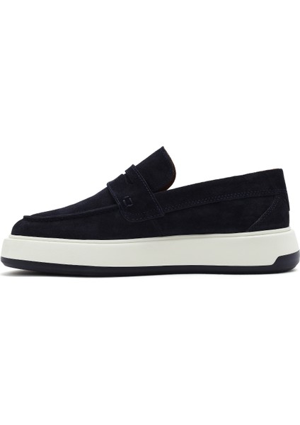 Erkek Lacivert Süet Deri Casual Loafer 25SFD707310