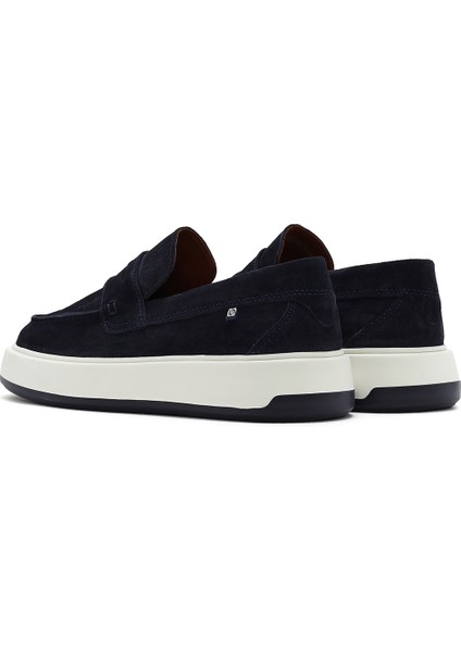 Erkek Lacivert Süet Deri Casual Loafer 25SFD707310