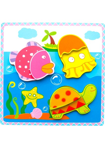 Ahşap 3D Mutlu Deniz Puzzle