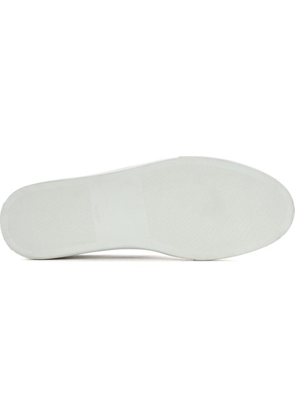 Erkek Beyaz Bağcıklı Deri Sneaker 25SFD674618