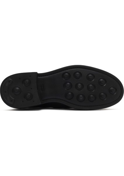 Erkek Siyah Deri Casual Loafer 25SFD751222