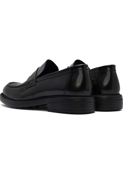 Erkek Siyah Deri Casual Loafer 25SFD751222