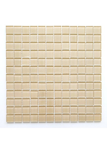 Mutfak Tezgah Arası, Havuz, Banyo, Sauna, Spa, Iç ve Dış Dekorasyonda Tüm Yüzeyler Için, 23X23MM. Krem Renk, 30X30CM. Fileli Kristal Mozaik.