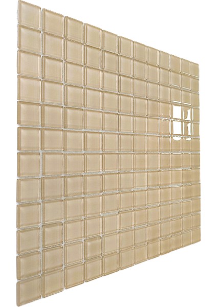 Mutfak Tezgah Arası, Havuz, Banyo, Sauna, Spa, Iç ve Dış Dekorasyonda Tüm Yüzeyler Için, 23X23MM. Krem Renk, 30X30CM. Fileli Kristal Mozaik. fırsatları