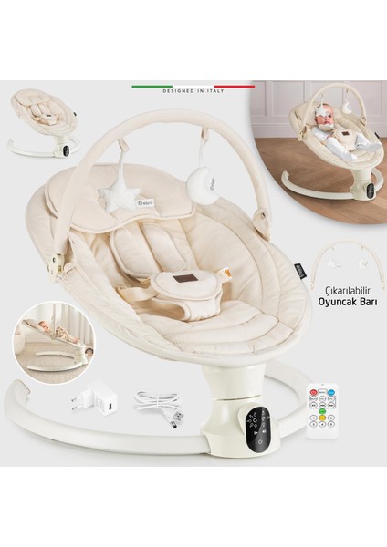 Sette Elektrikli Otomatik Sallanan Ana Kucağı Bej