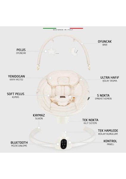 Sette Elektrikli Otomatik Sallanan Ana Kucağı Bej fiyatları