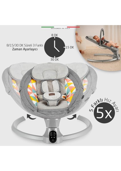 Sette Elektrikli Otomatik Sallanan Ana Kucağı Gri fırsatları