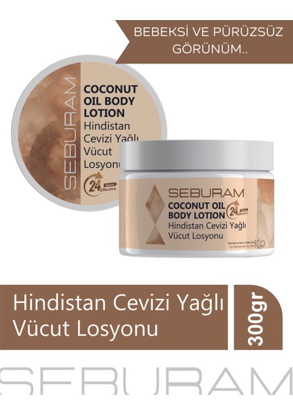 Hindistan Cevizi Yağlı Onarıcı ve Nemlendirici Duş Vücut Losyonu Cilt Bakım Vücut Kremi
