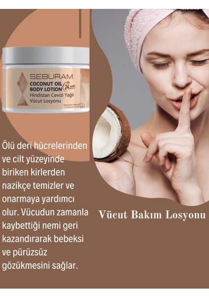 Hindistan Cevizi Yağlı Onarıcı ve Nemlendirici Duş Vücut Losyonu Cilt Bakım Vücut Kremi