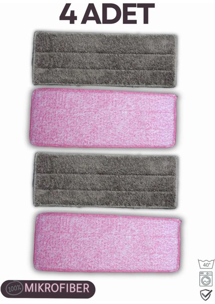 Mikrofiber Tablet Mop Yedek Bezi4 Lü Set Yüksek Kaliteli Mikrofiber Yedek 33*12,5 cm