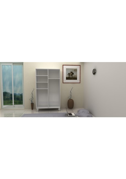 4 Kapaklı Gardırop Parlak Beyaz Mdflam 205 cm *180 cm *53 cm 4KGM003 modelleri