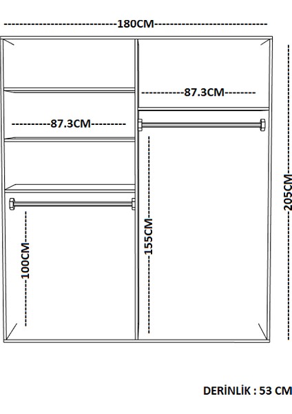 4 Kapaklı Gardırop Parlak Beyaz Mdflam 205 cm *180 cm *53 cm 4KGM003 fırsatları