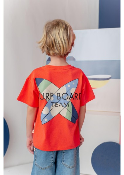 Erkek Çoçuk Sörf Baskılı T-Shirt - Coral fiyatları