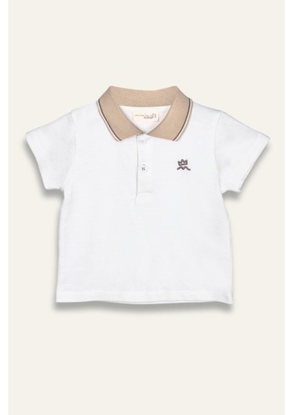 Erkek Çocuk Polo Yaka T-Shirt - Ekru
