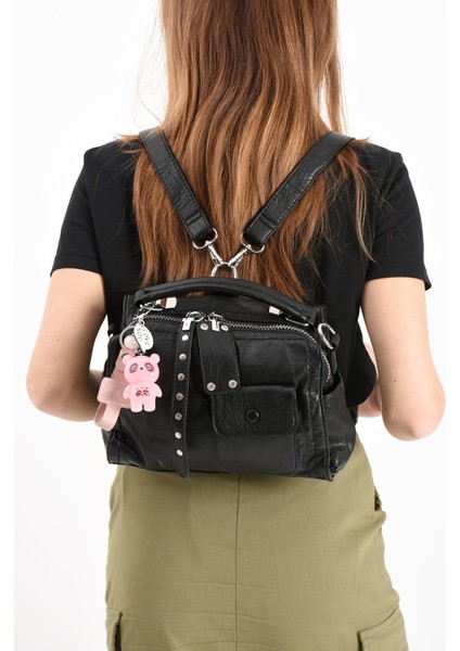 Suni Deri Omuz Çantası Siyah (Model: 571-13-17E)