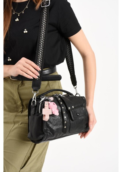 Suni Deri Omuz Çantası Siyah (Model: 571-13-17E) fiyatları