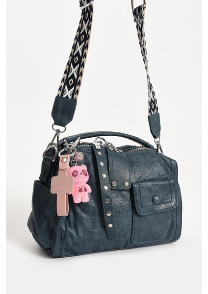 Suni Deri Omuz Çantası Mavi (Model: 571-13-17E) fırsatları