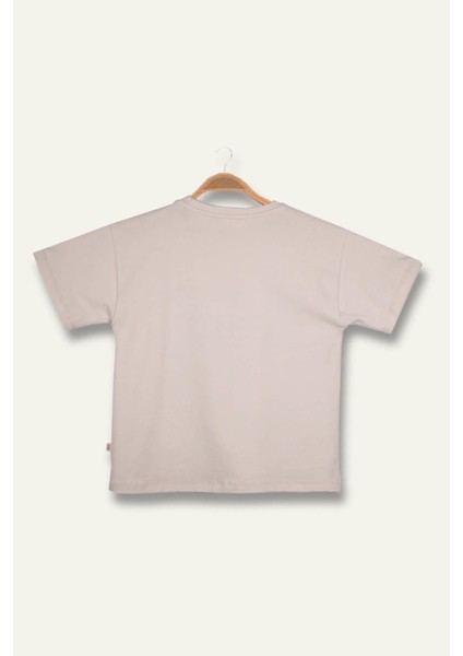 Erkek Çoçuk Sörf Baskılı T-Shirt - Taş Rengi