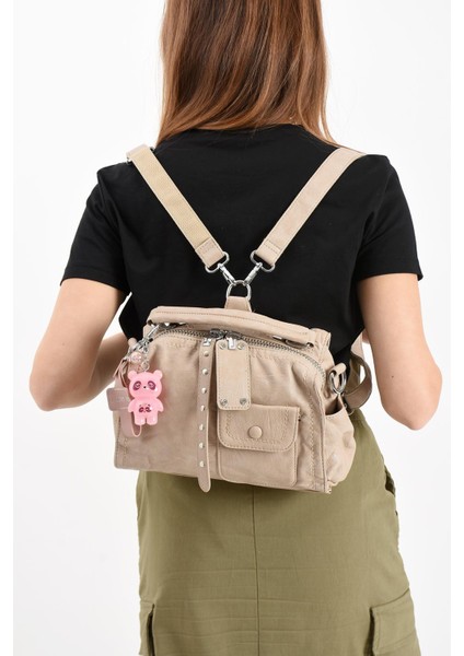 Suni Deri Omuz Çantası Vizon (Model: 571-13-17E)