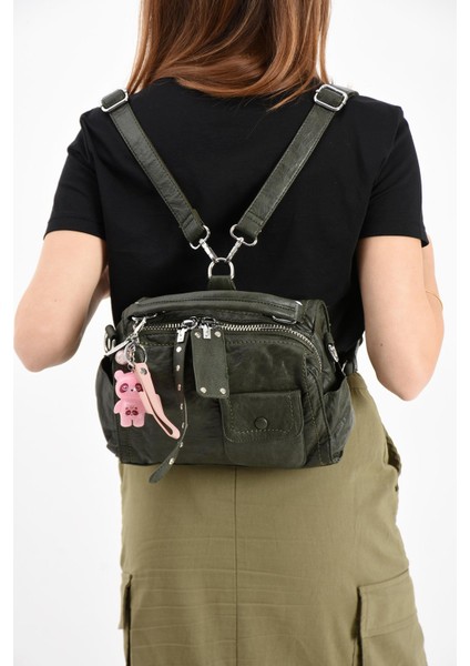 Suni Deri Omuz Çantası Yeşil (Model: 571-13-17E)