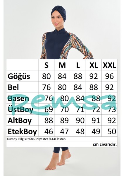 3 Farklı Şekilde Giyilebilir Likralı Etekli Tesettür Mayo Dora 2110 Koyu Lacivert fırsatları