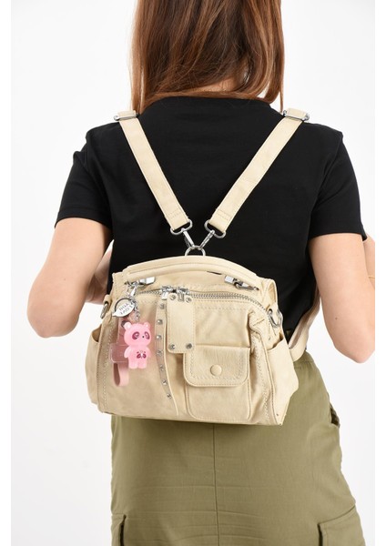 Suni Deri Omuz Çantası Krem (Model: 571-13-17E)