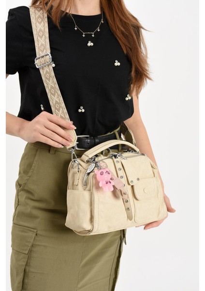 Suni Deri Omuz Çantası Krem (Model: 571-13-17E) fiyatları