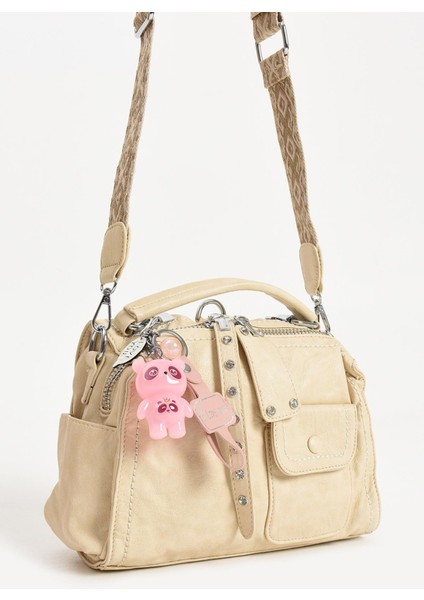 Suni Deri Omuz Çantası Krem (Model: 571-13-17E) fırsatları