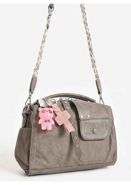 Suni Deri Omuz Çantası Gri (Model: 571-13-17E) fırsatları