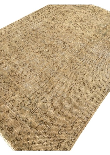 El Dokuma Bej Vintage Halı 185 x 270 Eskitme %100 Yün Salon Halısı fiyatları