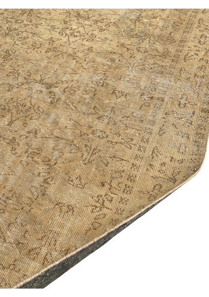 El Dokuma Bej Vintage Halı 185 x 270 Eskitme %100 Yün Salon Halısı indirimleri