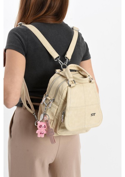 Suni Deri Omuz Çantası Krem (Model: 571-13-17J) fiyatları