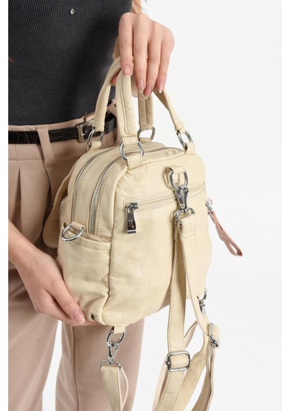 Suni Deri Omuz Çantası Krem (Model: 571-13-17J) modelleri