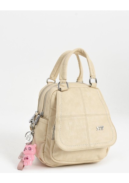 Suni Deri Omuz Çantası Krem (Model: 571-13-17J) fırsatları